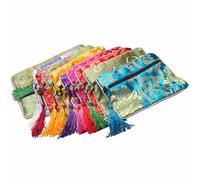 FONDOTIN 10pcs Mixed Color Brocade Jewelry Pouches Jade Bag Bracelet Storage Bag for Buddha Beads and Accessories Packaging Pouch Suitable for Jewelry and Trinket Organization
