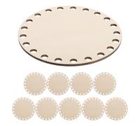 FONDOTIN 10pcs Natural Wooden Basket Bottoms Round Wood Base for Crochet Knitting DIY Bag Shaper with Stable Wood Circles for Basket Weaving Craft Supplies