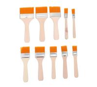 FONDOTIN 10pcs Nylon Paint Brush for Students and Beginners Practical Utility Paint Brushes with Soft Bristles Comfortable Grip for Oil Watercolor and DIY Art Projects