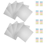 FONDOTIN 10Pcs Plastic Document Wallets with Colorful Labels 33X32Cm File Folder Organizers for Office School Home Filing Poly Binder Pockets with Adhesive Note Set