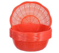 FONDOTIN 10pcs Plastic Draining Basket Multipurpose Fruit Vegetable Wash Basin Kitchen Sink Strainer Food Storage Colanders Random Color