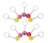 FONDOTIN 10pcs Sport Ball Keychain Tennis Balls Bag Supply Key Chain Funny Keychain Creative Key Ring Portable Decorative Bag Pendant