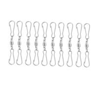 FONDOTIN 10Pcs Stainless Steel Swivel Hooks Rotating Wind Chimes Clips for Outdoor Hanging Flower Baskets Bird Feeders and Party Decorations
