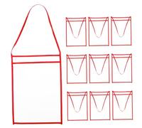 FONDOTIN 10pcs Transparent File Pockets Pet Document Storage Bags with Hanging Rope Reusable Dry Erase Sleeves for School Office Convenient Wipe Protectors