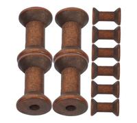 FONDOTIN 10Pcs Vintage Wooden Craft Spools Natural Wood Texture Unfinished Empty Thread Bobbins for Wire Weaving Embroidery Sewing and DIY Art Projects
