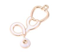 FONDOTIN 10pcs White Alloy Stethoscope Charm Pendant for DIY Jewelry Making Unique Medical-themed Necklace and Bracelet Accessories Creative Craft Supplies