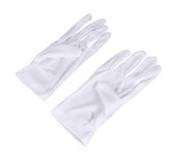 FONDOTIN 12 Pairs White Elastic Polyester Gloves for Jewelry Store and Etiquette Use Non-slip Moisturizing Warm Work Gloves with Protective Barrier One Fits for Cleaning Gardening and