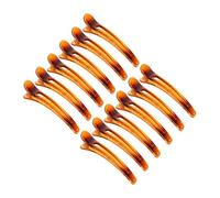 FONDOTIN 12 Pcs Coffee Plastic Duckbill Hairpins Accessories for Women Strong Hold Makeup Headwear Gorgeous Colors for Styling and Decoration