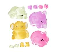 FONDOTIN 12 Pcs Luminous Miniature Elephant Figurines Resin Garden Ornaments Glow in The Dark Small Elephant Statues for Outdoor Patio Decoration