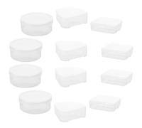 FONDOTIN 12 pcs Powder Puff Holder Triangular Round Rectangular Cosmetic Sponge Storage Boxes Portable Makeup Puff Organizers for Travel and Daily Use Compact Protective Design for Easy