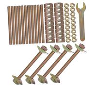 FONDOTIN 12 Sets Heavy Duty Furniture Connector Bolts Half Moon Countertop Joint Fasteners with Wrench Precision Machined Smooth Surface Mounting Brackets for Tabletops Workbenches and