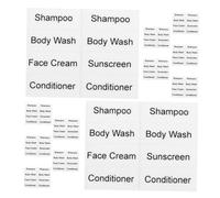 FONDOTIN 12 Sheets Adhesive Labels for Bathroom Skincare Bottles Self Adhesive Stickers for Toiletries Organizing and Clear Identification Material Tags for Travel and Home Use