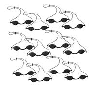 FONDOTIN 12pcs Black Silicone Eye Shades Protective Goggles for Sunbathing and Tanning Beds Reusable Facial Eye Covers for Beauty Care and Light Therapy