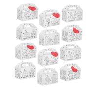 FONDOTIN 12pcs Christmas DIY Coloring Tote Boxes with Festive Gingerbread Design Easy Assembly Cardboard Treat Containers for Biscuit Dessert Holiday Party Favors