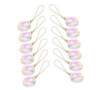 FONDOTIN 12pcs Crystal Hanging Sun Catchers Ab Color Prisms for Windows Christmas Tree Wedding Garden Decorations Glass Ornaments with Sparkling Light Refraction
