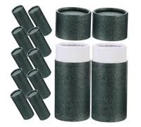 FONDOTIN 12pcs Dark Green Kraft Paper Tubes Refillable Round Paperboard Lip Balm Containers for Essential Oil Bottle Packaging Sustainable Cosmetic Storage Light and Heat Protective