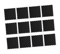 FONDOTIN 12pcs High Density Wave Acoustic Foam Panels Fire Resistant Sound Absorption Pads for Wall and Ceiling Noise Cancelling Insulation Mat