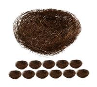FONDOTIN 12pcs Mini Artificial Bird Nests Creative Bird Resting Nest Ornaments for Garden Photography Decor