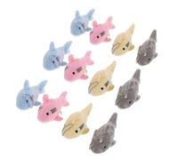 FONDOTIN 12pcs Mini Plush Shark Keychain Pendants Cute Stuffed Animal Bag Hanging Decor Charms for Ocean Theme Party Favors Bright Assorted Colors Adorable Backpack Accessories
