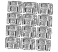 FONDOTIN 12pcs Miniature Dollhouse Food Plates Silver Tiny Trays Mini House Accessories for Pretend Play Kitchen Micro Scene DIY