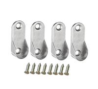 FONDOTIN 12Pcs Oval Closet Rod End Supports Heavy Duty Wardrobe Tube Support Brackets with Screws Cast Metal Clothes Rail Bar Brackets for Standard Oval Rods Furniture Accessories for Pull
