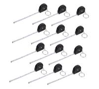 FONDOTIN 12pcs Retractable Steel Tape Measure Keychain Pocket-sized Mini Tape Measures with Bright Color for Easy Visibility Steel and Abs Construction Compact Tools for Multiple