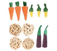 FONDOTIN 12Pcs Small Pet Chewing for Hamsters Rabbits Guinea Pigs Natural Molar Teeth Care Cage Accessories Comfortable Bite to Dental Health and Prevent Bad Chewing Behavior