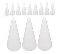 FONDOTIN 12pcs White Polystyrene Foam Christmas Tree Cones Craft Bases for Yarn Wrapping DIY Floral Foam Shapes for Winter Projects Holiday Decor and School Crafts