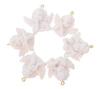FONDOTIN 12pcs White Resin Angel Wing Keychain Charms Lightweight and Reusable DIY Accessories for Necklaces and Crafts