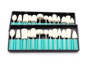 FONDOTIN 12pcs Wool Grinding Heads Nail Drill Bits Set for Manicure Nail Polishing Buffing Tool Beige Felt Grinding Wheels for Expert Use