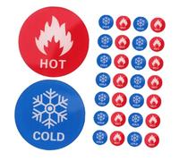 FONDOTIN 15 Pairs Hot Cold Water Sign Stickers for Bathroom Faucets Self Adhesive Acrylic Labels with High Visibility Temperature Warning Signs for Residential and Commercial Use