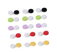 FONDOTIN 15PC Mixed Color Double Boxes with Storage Jar Portable Lens Case Kit for Left Right Eyes Compatible with All Brands Ophthalmologist Recommended Replacement