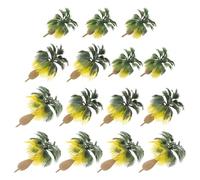 FONDOTIN 15pcs Artificial Miniature Palm Tree Models - 10cm, 8cm, 6cm Plastic Tropical Simulation Trees for Indoor Sand Table, Train Scenery, Model Building and Mini Landscape Decor