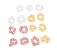 FONDOTIN 15pcs Elastic Hair Ropes for Stretchable Smooth Scrunchy Hair Bands Shiny Soft Ponytail Holders Multi-color for Daily Wear and Parties