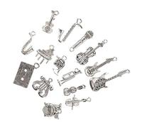 FONDOTIN 15PCS Musical Instrument Charms Set Creative DIY Pendants for Violin Guitar and Music Symbols for Jewelry Making and Crafting Accessories