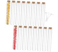 FONDOTIN 16 Pcs Clear Glass Test Tubes with Cork Stoppers and Funnel Transparent Sealing Bottles for Candy Storage Scientific Experiments DIY Crafts Sample Containers with Caps