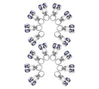 FONDOTIN 16Pcs Metal Bearing Curtain Track Rollers with Hooks Silent Ceiling-Mount Curtain Sliding Wheels for Window Drapery Track System