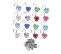 FONDOTIN 16PCS Mini Heart Padlocks with Keys Small Rhinestone Love Locks for Jewelry Boxes Diaries Suitcases Backpack Decorations and Bridge of Love Keepsakes