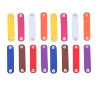 FONDOTIN 16Pcs Reusable PU Leather Cable Straps, Multi-Color Cord Organizer Clips for Headphone, Earphone Charger Wires, 3.26" Cord Wraps for Home, Office, Travel Cable Management