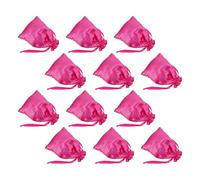 FONDOTIN 16pcs Small Satin Drawstring Wig Bags Storage Pouch for Travel Hair Extensions Bundles Hairpieces Organizer Dustproof Portable Lightweight Rosy