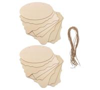 FONDOTIN 16pcs Unfinished Blank Wooden Door Signs for DIY Painting and Handwriting Rustic Solid Wood Plaque Boards with Rope for Front Door Welcome Decorations Farmhouse Style Holiday and