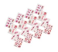 FONDOTIN 16sheets Simulation Wound Patch Fake Bruises Scar Patches for Halloween Zombie Cosplay Makeup Kit Face Scar Stickers for April Fool Day Prank