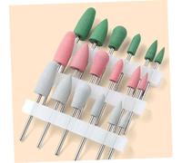 FONDOTIN 18 pcs Silicone Nail Drill Bits for Manicure Pedicure Cuticle Cleaner Grinder Compatible with Electric Nail Drills Portable for Home Salon Use Multi-color