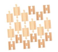FONDOTIN 18pcs Wooden Train Track Expansion Wooden Railway Accessories for Smooth Edges Safe Play Enhances Dexterity and Imagination with Straight Rail Compatible with Train