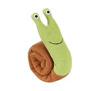 FONDOTIN 1pc Snail Pet Toy Interactive Teeth Grinding Food Dispensing Toy for Dogs Green Brown Reduces Boredom Intelligence Fleece Material