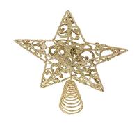 FONDOTIN 1pc Star-shaped Iron Xmas Tree Topper Ornament for Family Christmas Decor Xmas Party Prop