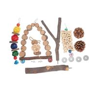 FONDOTIN 1set Parrot Perches and Climbing Toys Bird Accessories for Conures and Lovebirds Interactive Chew Toys for Birds Apple