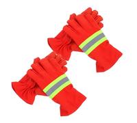 FONDOTIN 2 Pairs Fireproof Rescue Gloves High Heat Resistant Firefighting Gloves with Ergonomic Fit and Textured Grip Insulated Firefighter Gear for Emergency Rescue and Outdoor Work