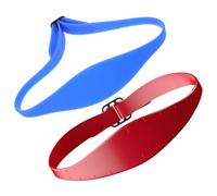 FONDOTIN 2 pcs Adjustable Silicone Hair Cutting Neckline Shaving Guide for Men and Boys Flexible Fade Trim Template Haircut Trimming Tool Blue Red