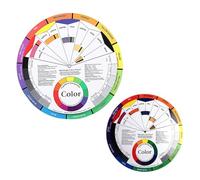 FONDOTIN 2 Pcs Creative Color Wheel for Nail Art and Makeup Dual-sided Rotation Mixing Board with Color Schemes Tints Shades Theory Guide for Women and Artists